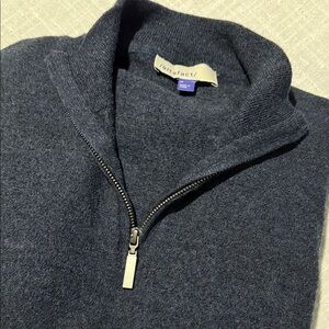 Artefact 100% Merino Wool Navy Quarter Zip Sweater